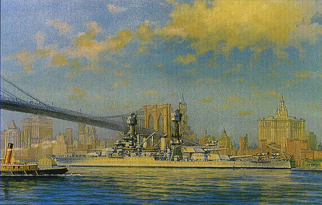 "USS West Virginia" - James Flood - Naval Art